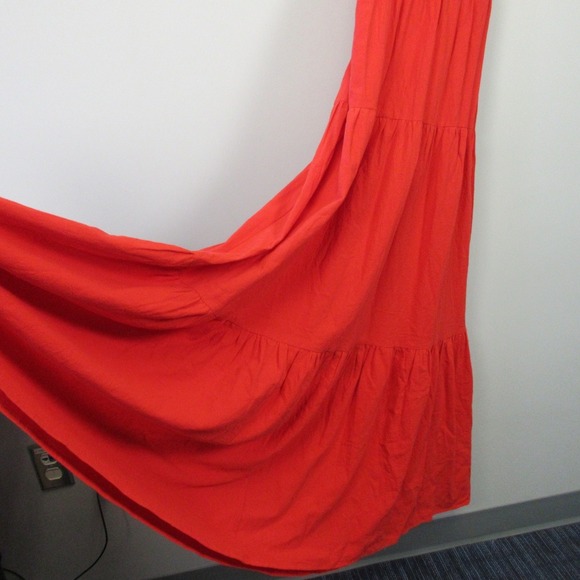 RNWY Runaway Remy Maxi Tank Dress XXL Orange Cotton Tiered Tie Boho Summer 510 - Picture 7 of 12